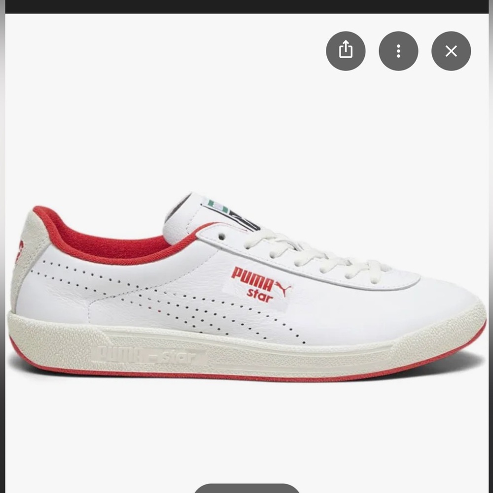 Puma Star Low-Top Sneakers in White and Red 13